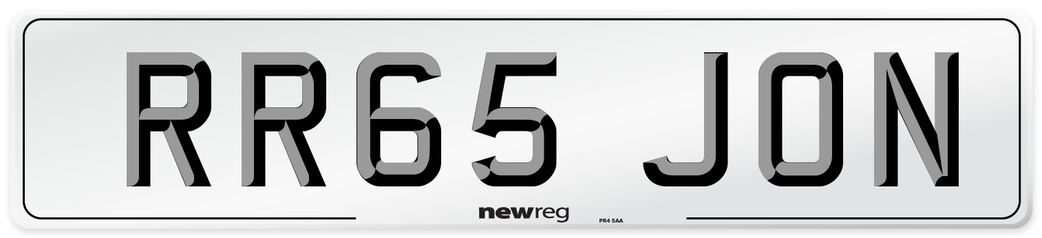 RR65 JON Number Plate from New Reg